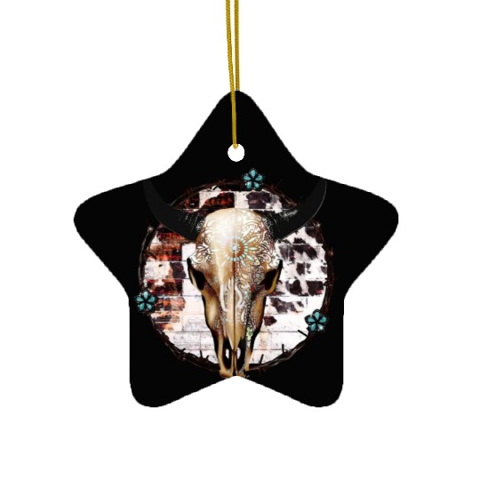 Bull Skull Western Ceramic Ornaments