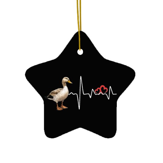 Duck Hunting Love Heartbeat Duck Hunter Ceramic Ornaments