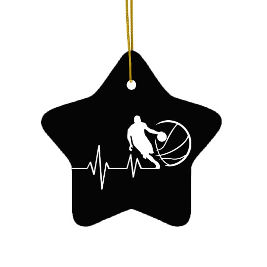 Basketball Heartbeat Ceramic Ornaments