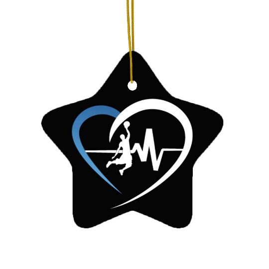 Basketball Heartbeat Ceramic Ornaments
