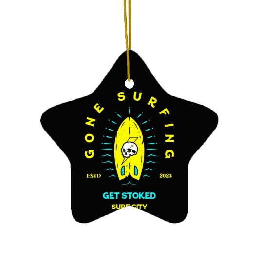 Gone Surfing Ceramic Ornaments