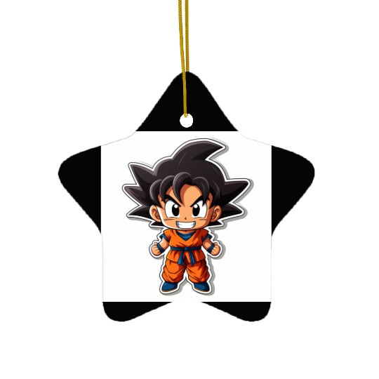 Goku Sticker Happy Bold Colors art toy style Ceramic Ornaments