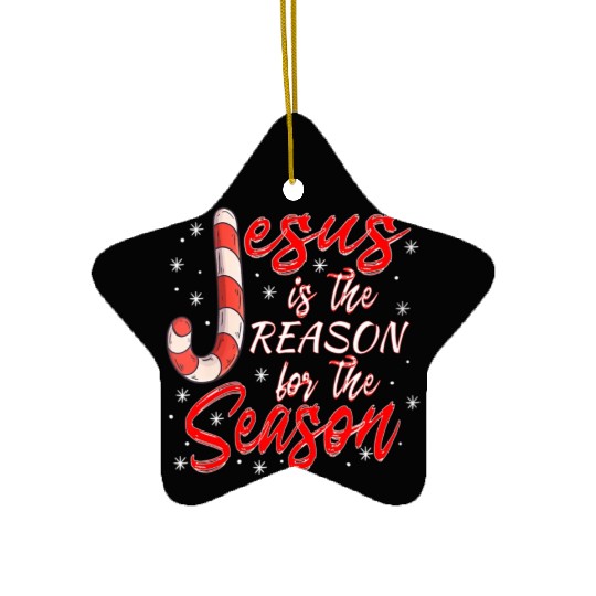 Jesus Is The Reason For The Season Merry Ceramic Ornaments
