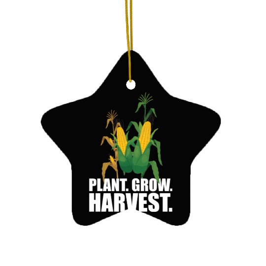 Corn Farmer Plant Grow Harvest Ceramic Ornaments