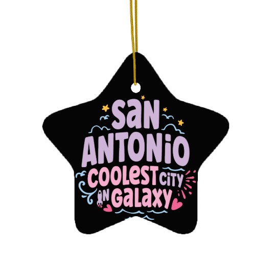 San Antonio Coolest Galaxy Ceramic Ornaments