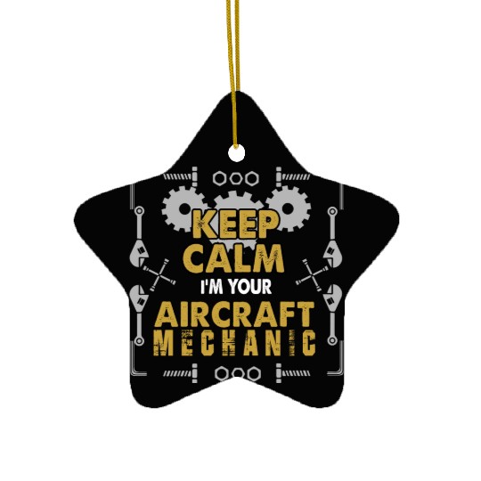 Keep Clam Aircraft mechanic Ceramic Ornaments