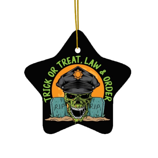 Trick or Treat, Law & Order Policeman Halloween Ceramic Ornaments