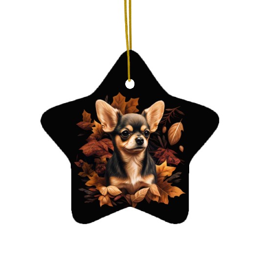 Chihuahua | Thanksgiving Day Farmer Food Autumn Ceramic Ornaments