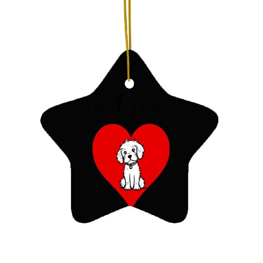 I love my dog ,dogs lover , Heart , cute dog, love Ceramic Ornaments
