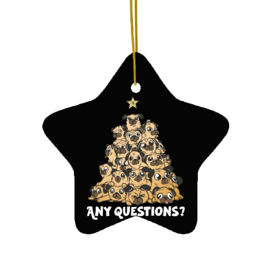 Pug Christmas Pug Santa Pug ornament Pug tree Pug Ceramic Ornaments