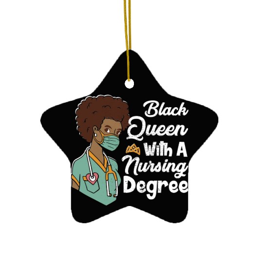 Black Queen With A Nursing Degree Ceramic Ornaments