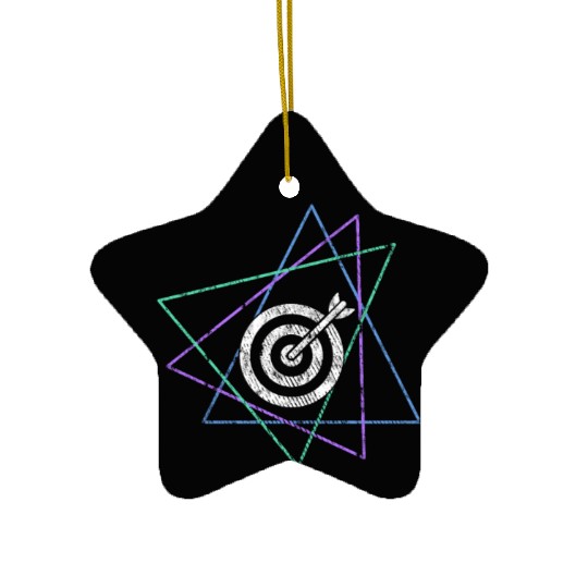 Geometric Bullseye Target Ceramic Ornaments