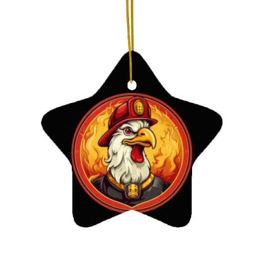 Fire department cock Ceramic Ornaments