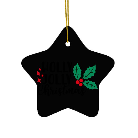 Holly Jolly Christmas Ceramic Ornaments