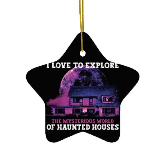 Horror Paranormal Haunted House Spooky Halloween Ceramic Ornaments