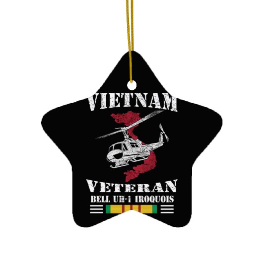 UH1 Vietnam Veteran Ceramic Ornaments