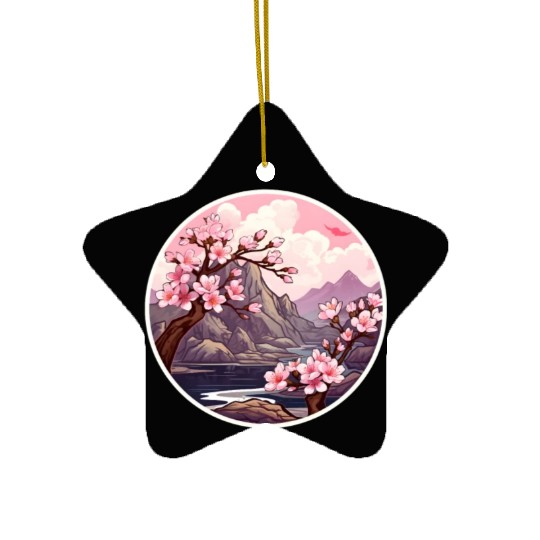 Cherry Blossom Tree Ceramic Ornaments