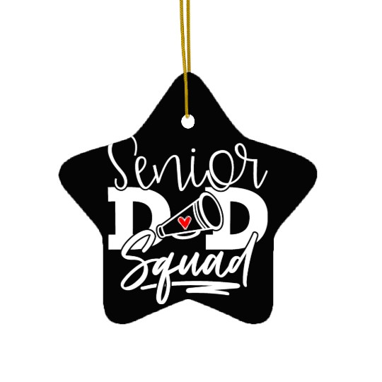 Senior Cheer Dad Squad American Football Ceramic Ornaments