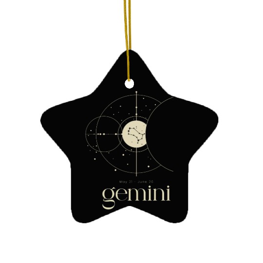 Gemini Star Constellation Zodiac Minimalist Ceramic Ornaments