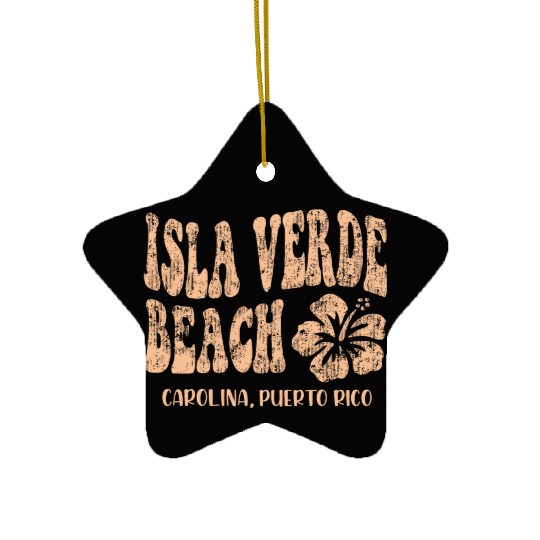 Isla Verde beach Carolina Puerto Rico Ceramic Ornaments