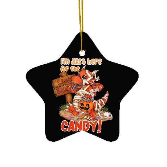 I'm Just Here For Candy Halloween Dragon Mummy Ceramic Ornaments