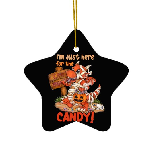 I'm Just Here For Candy Halloween Dragon Mummy Ceramic Ornaments