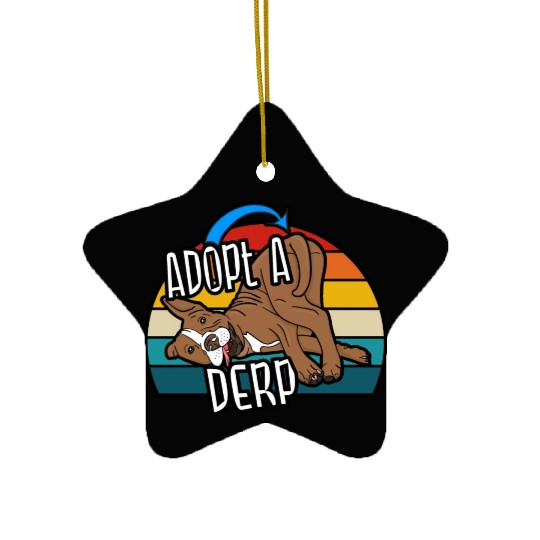 Pit Bull Lover Adopt A Derp Dog Rescue Ceramic Ornaments
