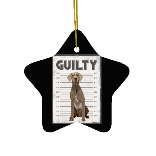 Guilty Weimaraner Mug Shot Ceramic Ornaments