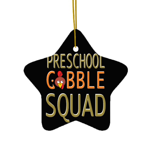 Preschool Gobble Squad Ceramic Ornaments