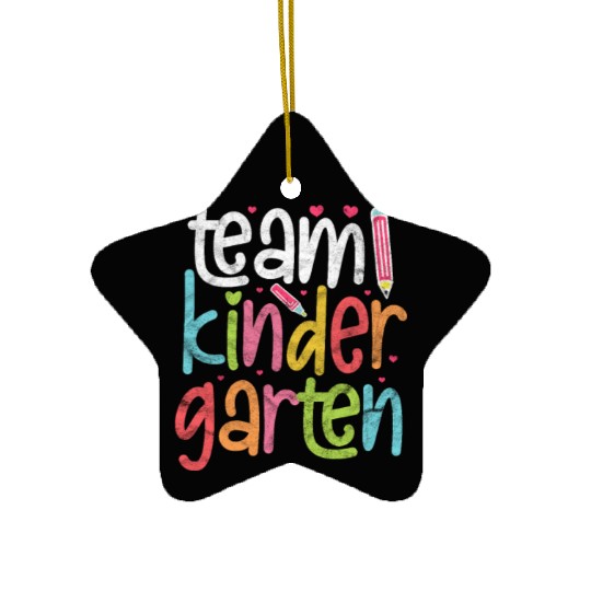 Team Kindergarten Back to School Vintage Ceramic Ornaments