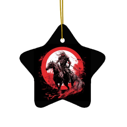 Skeleton horse Human skeleton Horse ridingSword 12 Ceramic Ornaments