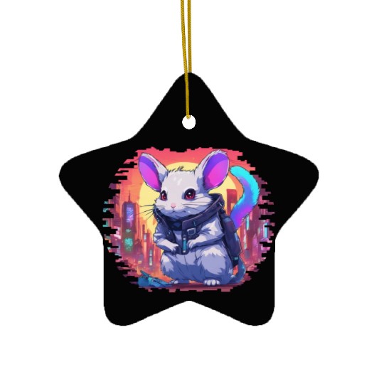 Zephyr // Cyberpunk Chinchilla Ceramic Ornaments