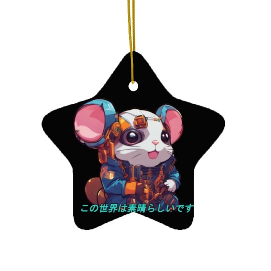 R3d DataHam // Cyberpunk Hamster Ceramic Ornaments