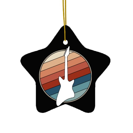 Electric Guitar in Retro Style Ceramic Ornaments