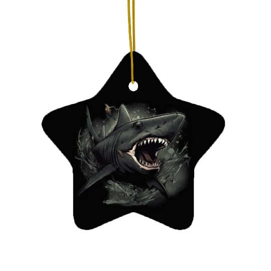 Shark attack Ceramic Ornaments