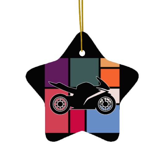 Vintage Motorcycle Racer – Retro Speed Ride Ceramic Ornaments