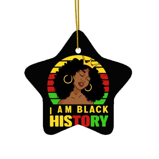 I Am Black History Month African American For Ceramic Ornaments