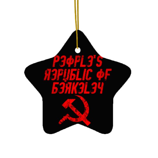 People's republic of Berkeley Communist logo Ceramic Ornaments