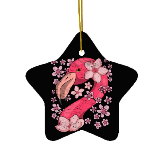 Cherry Blossom Bird Gift Sakura Pink Flamingo Ceramic Ornaments