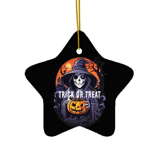 Halloween : trick or treat Ceramic Ornaments