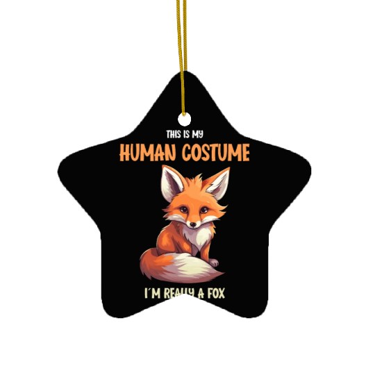 Cute Fox Halloween Ceramic Ornaments | This is My Human