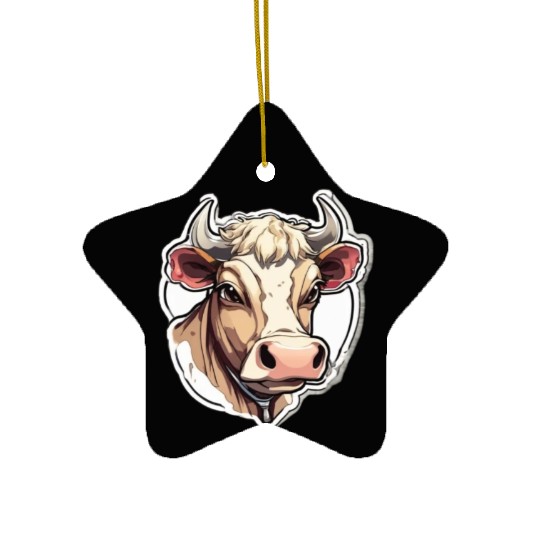 Cow Cows Cow Head Agriculture Farmer Ceramic Ornaments