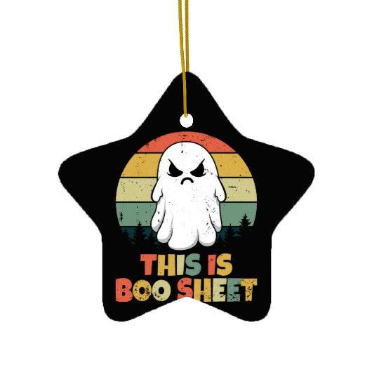 Boo Retro Costume Ghost Halloween Ceramic Ornaments
