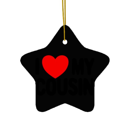 I Love My Cousin Red Heart Redneck Love My Cousin Ceramic Ornaments