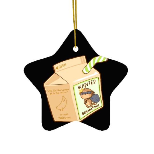 Monkey Banana Milk Ceramic Ornaments