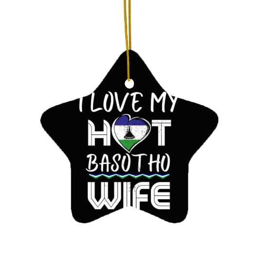 Funny I Love My Hot Bosotho Wife Husband Ceramic Ornaments