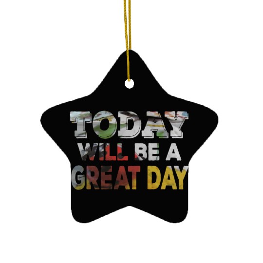 Today Will Be A Great Day Ladybug Inspirational Ceramic Ornaments