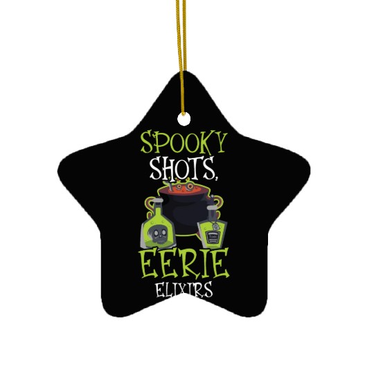 Spooky Shots Eerie Elixirs Bartender Halloween Ceramic Ornaments