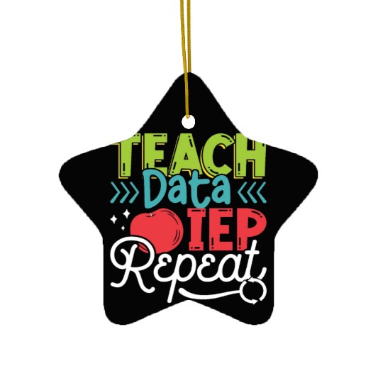 IEP Teach Data IEP Repeat Educator Sped Teacher Ceramic Ornaments