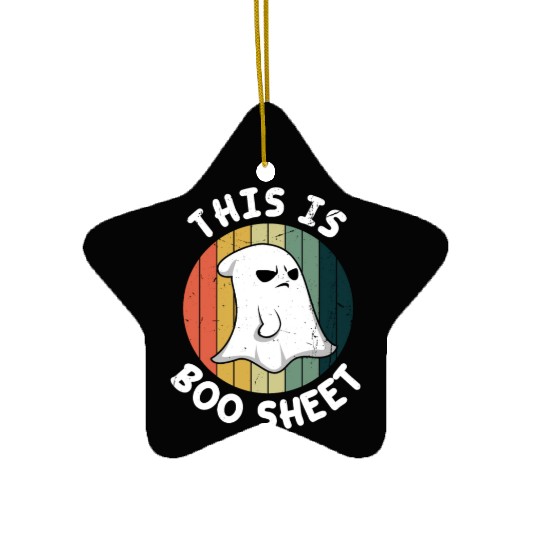 Boo Retro Vintage Costume Ghost Halloween Ceramic Ornaments